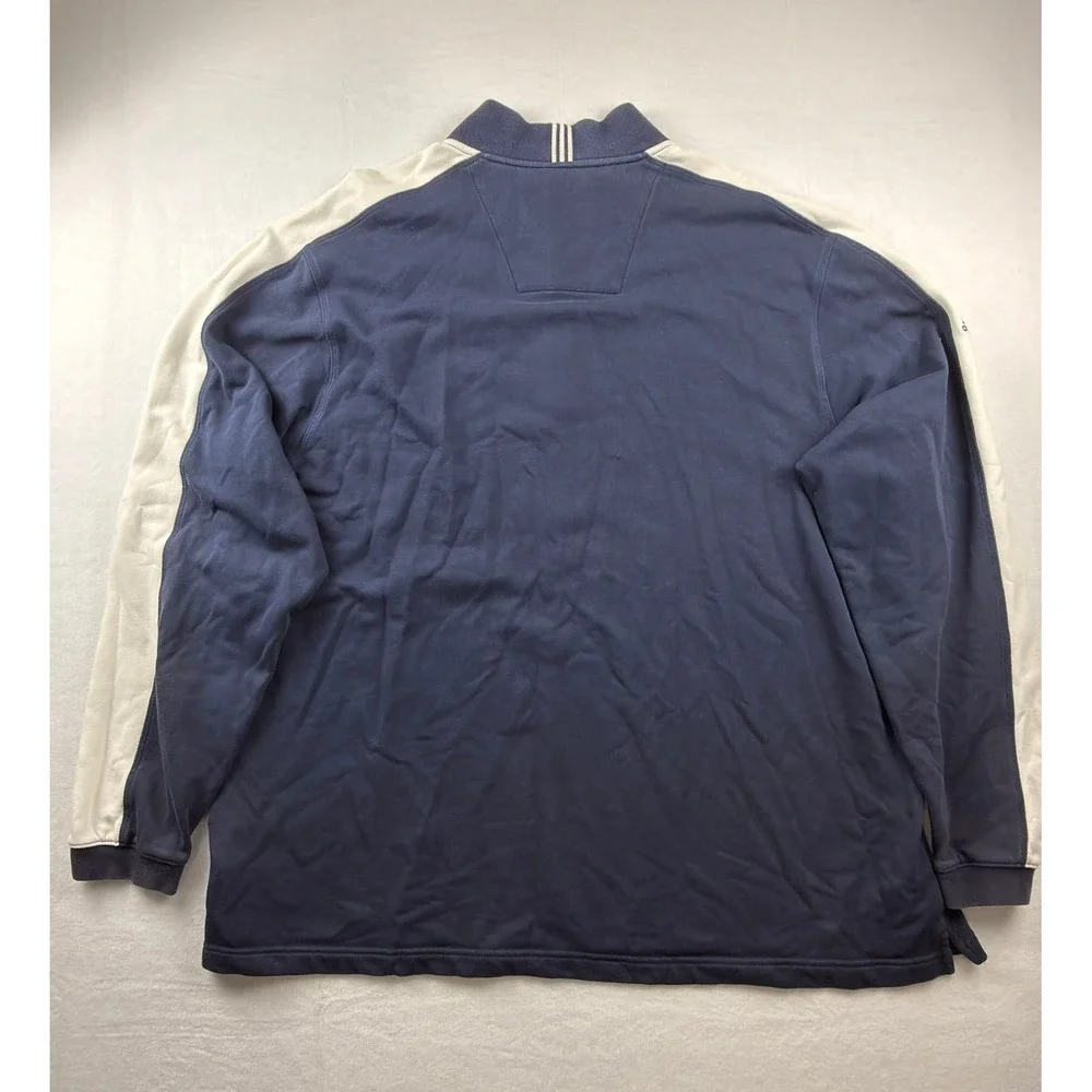 Vtg Adidas Corvette Mens 2XL Navy Blue 1/4 Zip Pullover Sweatshirt
